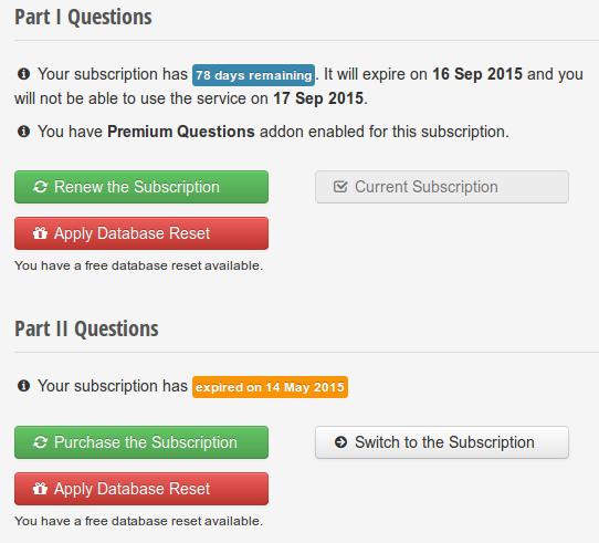 Dashboard subscriptions